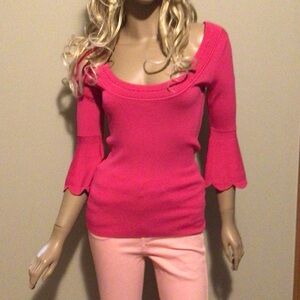 Alexia Admor Bold Pink Crew Neck Sweater